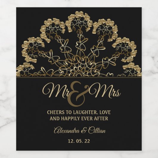 Stijlvol Floral Mandala Wijnlabel Wijn Etiket (Enkel label)