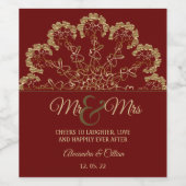 Stijlvol Floral Mandala Wijnlabel Wijn Etiket (Enkel label)