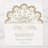 Stijlvol Floral Mandala Wijnlabel Wijn Etiket (Enkel label)