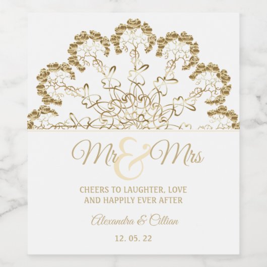 Stijlvol Floral Mandala Wijnlabel Wijn Etiket (Enkel label)