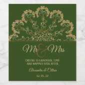 Stijlvol Floral Mandala Wijnlabel Wijn Etiket (Enkel label)