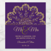 Stijlvol Floral Mandala Wijnlabel Wijn Etiket (Enkel label)