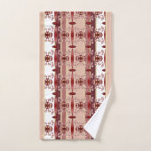 Stijlvol Floral Patroon en Stripe Bad Handdoek (Handdoek)