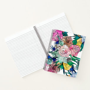 Stijlvol Floral-patroon voor kleurrijke Waterverf Notitieboek
