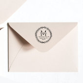 Stijlvol Floral Wreated Custom Monogram Rubberstempel