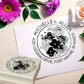 Stijlvol Flower Art retouradres Rubberstempel
