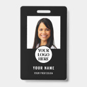 Stijlvol foto personeelslid zwart badge (Voorzijde)