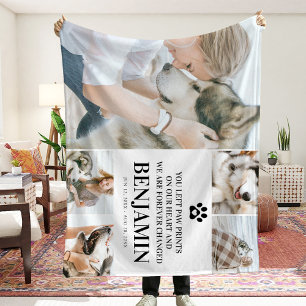Stijlvol fotocollage en sympathie Citaat Pet Loss Fleece Deken
