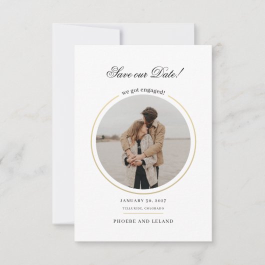 Stijlvol Fotografie Script Huwelijk Bewaar De Datu Save The Date (Voorkant)