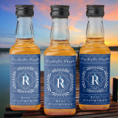 Stijlvol frame Navy Monogram Likeurfles Etiket