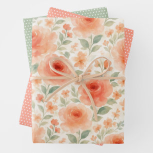 Stijlvol Frans Shabby Chic Bloemmotief Inpakpapier Vel