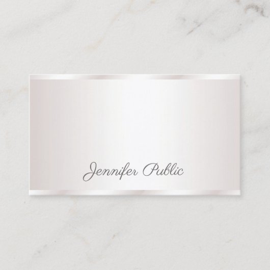 Stijlvol Freehand Script Modern Glam Plain Luxury Visitekaartje (Voorkant)