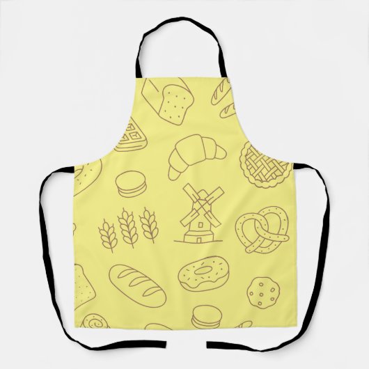 Stijlvol Fun Bakken & Koken Geel Donuts Brood Schort (Voorkant)