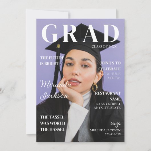 Stijlvol Fun Modern Afstuderen Magazine 2025 Kaart (Voorkant)