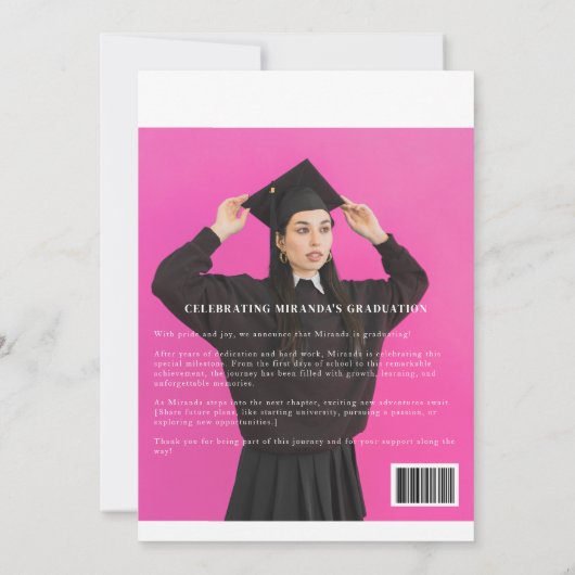 Stijlvol Fun Modern Afstuderen Magazine 2025 Kaart (Achterkant)