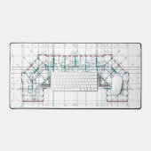 Stijlvol & Functioneel Blauwdruk Bureaumat (Keyboard & Muis)