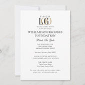 Stijlvol Gala Custom Event Logo Foto Wit Zwart Kaart (Voorkant)