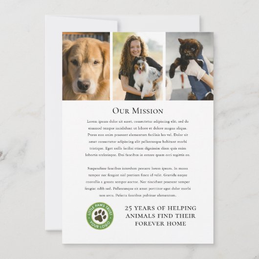 Stijlvol Gala Custom Event Logo Foto Wit Zwart Kaart (Achterkant)