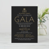 Stijlvol Gala Custom Event Logo Foto Zwart Goud Kaart (Staand voorkant)