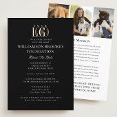 Stijlvol Gala Custom Event Logo Foto Zwart Wit Kaart