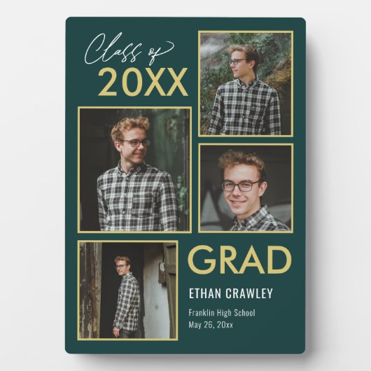 Stijlvol galerij EDITABLE COLOR Afstuderen Plaque Fotoplaat (voorkant)