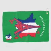 Stijlvol GEADDICEERD AAN PARIS-monogram Golfhanddoek (Horizontaal)