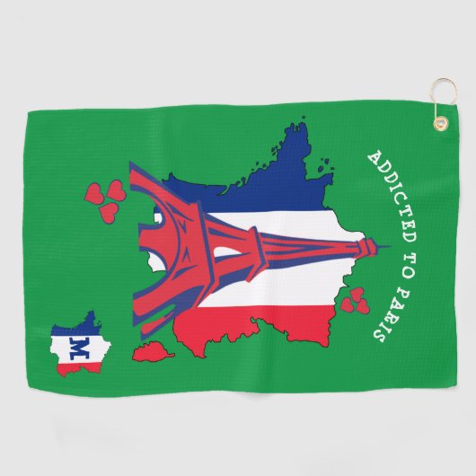 Stijlvol GEADDICEERD AAN PARIS-monogram Golfhanddoek (Horizontaal)