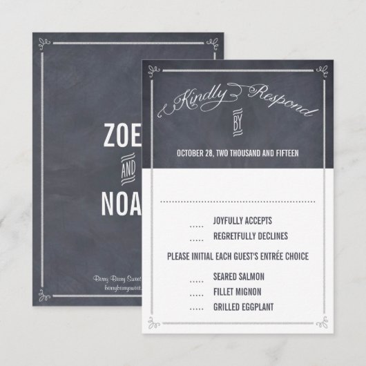 Stijlvol gebabelde weddenschappen / RSVP-kaarten RSVP Kaartje (Voorkant / Achterkant)