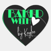 Stijlvol Gebakken met Liefde Bakken Signature Naam Hart Sticker (Voorkant)