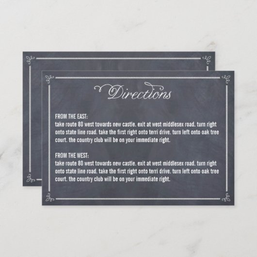 Stijlvol gebalste richtingenkaart informatiekaartje (Voorkant / Achterkant)