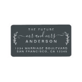 Stijlvol Gebladerte Toekomst Meneer Mevrouw Trouw  Etiket (Voorkant)