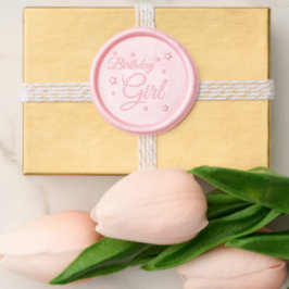 Stijlvol Geboorte Verjaardagsmeisje Viering Was Ze Waxzegel Sticker