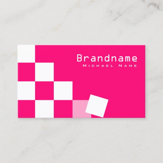 Stijlvol geborduurd roze en witte professionele af visitekaartje (Voorkant)