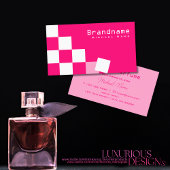 Stijlvol geborduurd roze en witte professionele af visitekaartje