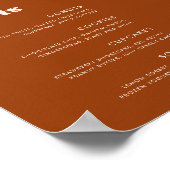 Stijlvol gebrand Sinaasappel bruiloft Dessert Bar  Poster (Hoek)