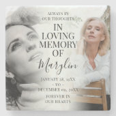 Stijlvol gedenkteken voor en na de foto Keepslag Stenen Onderzetter (Voorkant)