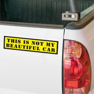 Stijlvol geel aangepast schrift bumpersticker