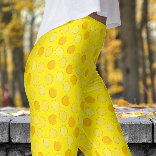 Stijlvol geel en kanariegeel Polka Dot Pattern Leggings