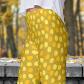Stijlvol Geel en Lemon Curry Polka Dot Pattern Leggings