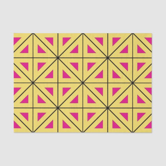 Stijlvol geel en roze geometrisch patroon tissuepapier (Voorkant)