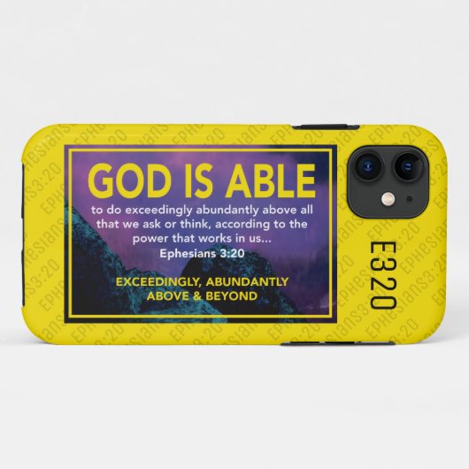 Stijlvol Geel GOD IS ABSOLUUT Monogram Case-Mate iPhone Case (Achterkant (horizontaal))