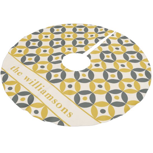 Stijlvol Geel Grijs Geometrisch Geometrisch Gepers Kerstboom Rok (Gekanteld)