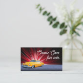 Stijlvol geel klassiek auto Visitekaartje (Staand voorkant)