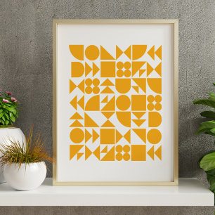 Stijlvol geel modern Geometrisch ontwerp Poster