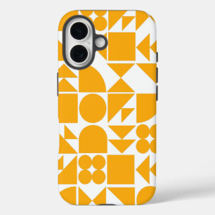 Stijlvol geel modern Geometrisch patroon iPhone 16 Hoesje