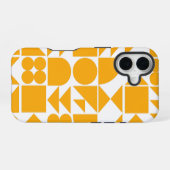 Stijlvol geel modern Geometrisch patroon iPhone 16 Hoesje (Achterkant horizontaal)