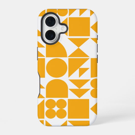 Stijlvol geel modern Geometrisch patroon iPhone 16 Hoesje (Achterkant)