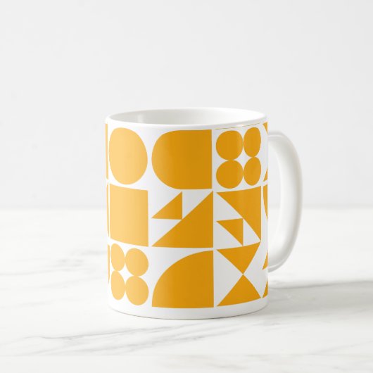 Stijlvol geel modern Geometrisch patroon Koffiemok (Voorkant rechts)