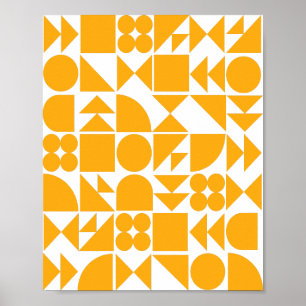 Stijlvol geel modern Geometrisch patroon Poster
