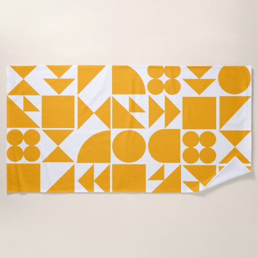 Stijlvol geel modern Geometrisch patroon Strandlaken (Voorkant)